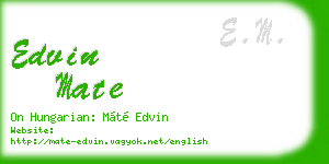 edvin mate business card