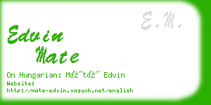 edvin mate business card